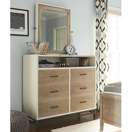 6-Drawer Dressing Chest with Tilt Mirror